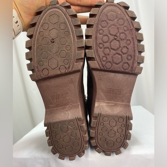 Rouge helium brown soft lace up platform combat style boots women’s size 8 - Picture 7 of 16